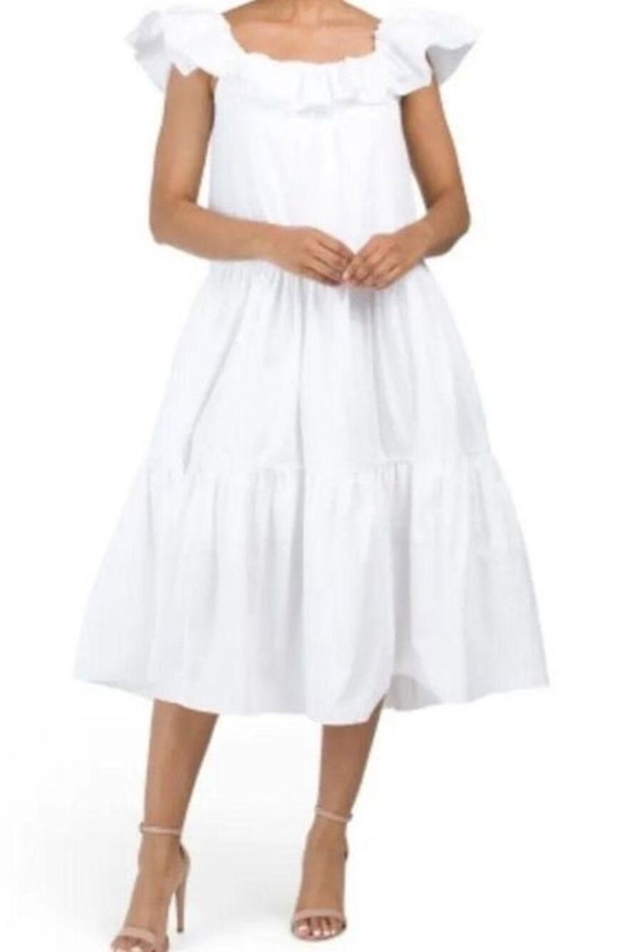 Trina Turk Palm Canyon White Midi Dress Bridal Sz s